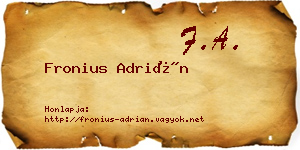 Fronius Adrián névjegykártya